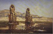 Victor Huguet The Colossi of Memnon. oil painting artist